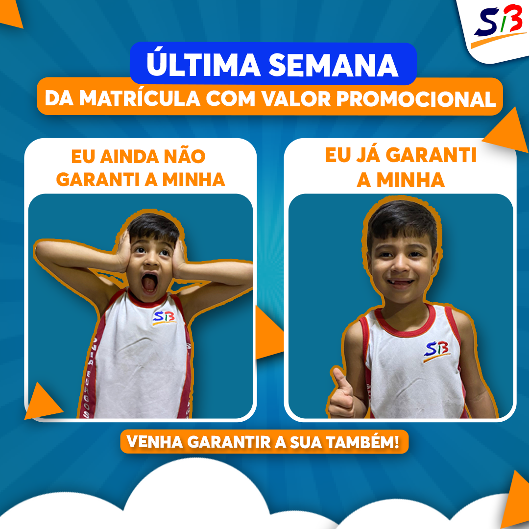 ÚLTIMOS DIAS DA MATRÍCULA COM VALOR PROMOCIONAL!